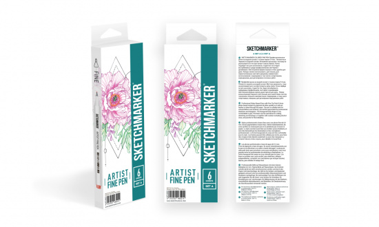 Набор капиллярных ручек Sketchmarker Artist fine pen Basic 1 6цв